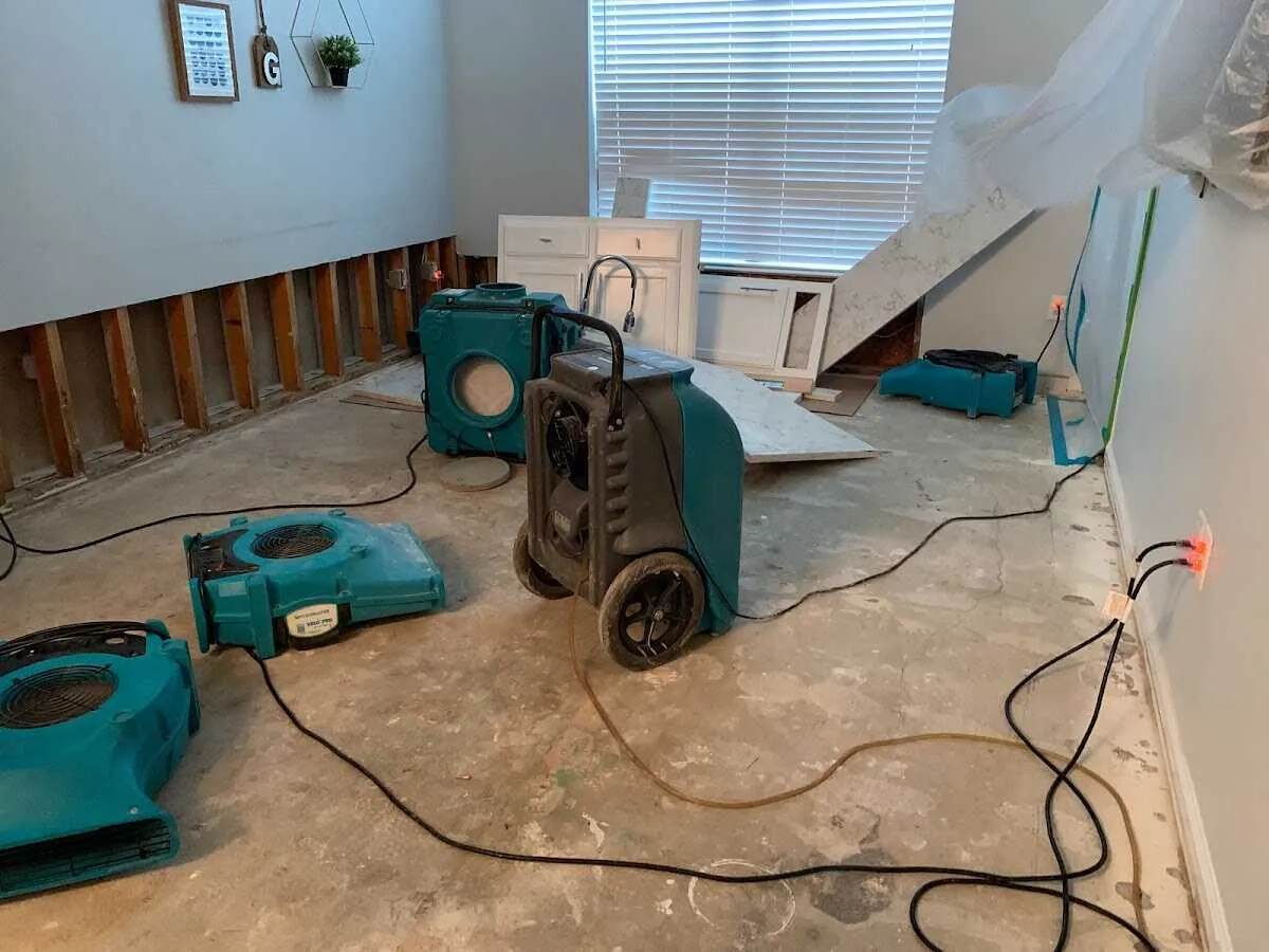 Dehumidifier in flood-cut room for Water Extraction & Removal in Elmhurst
